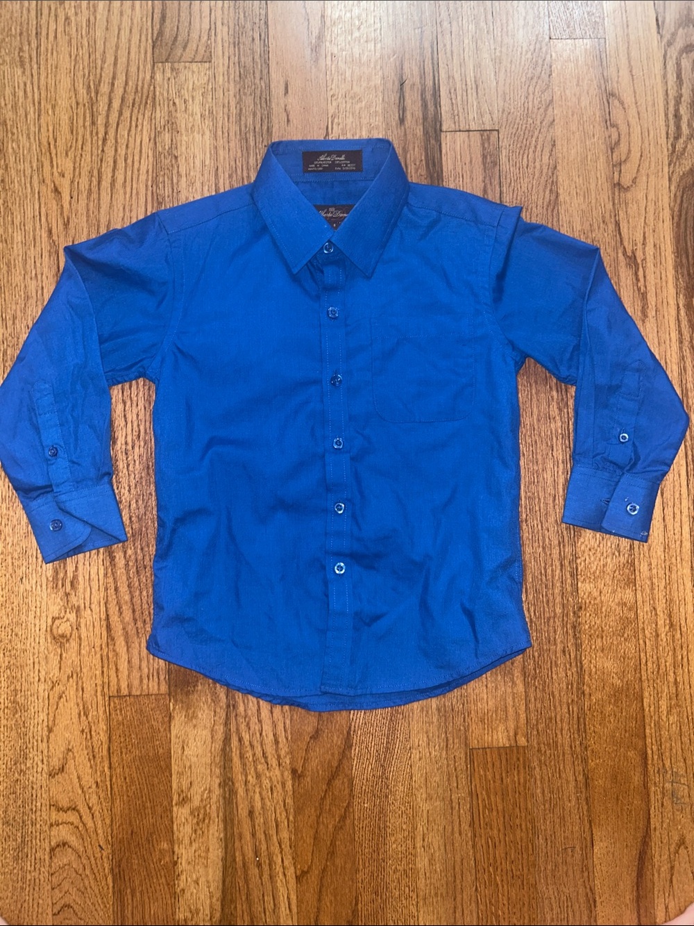 Boys Vibrant Blue Casual Collared Button Down Shirt size 6 NWOT